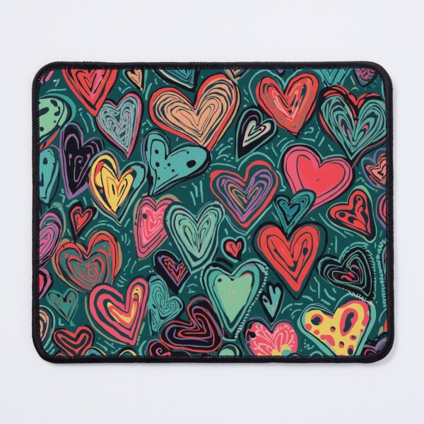 Item preview, Colorful Abstract Hearts Pattern – Modern Love Doodle Seamless Design designed and sold by Goca Shop.