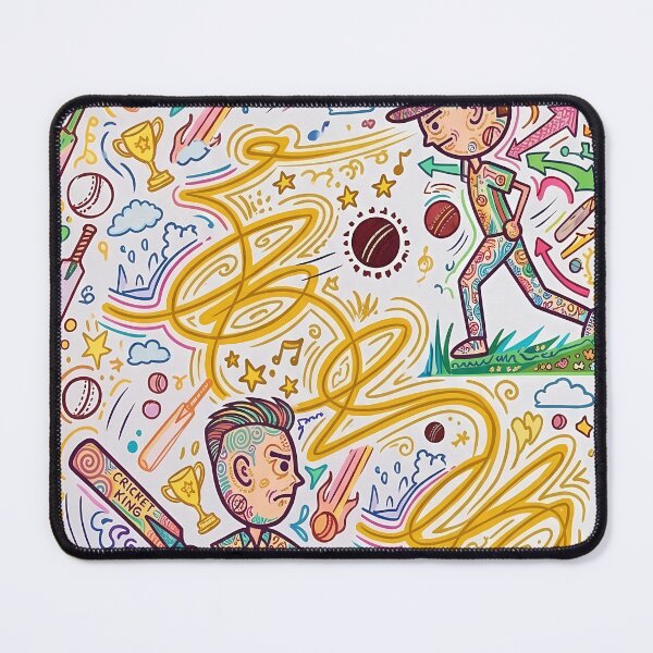 Item preview, colourful cricket maximalist doodle art designed and sold by REDCLASH2002.