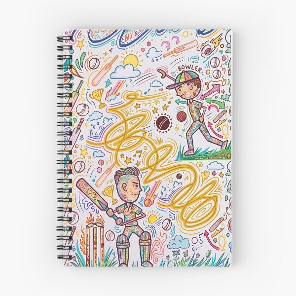 Item preview, colourful cricket maximalist doodle art designed and sold by REDCLASH2002.