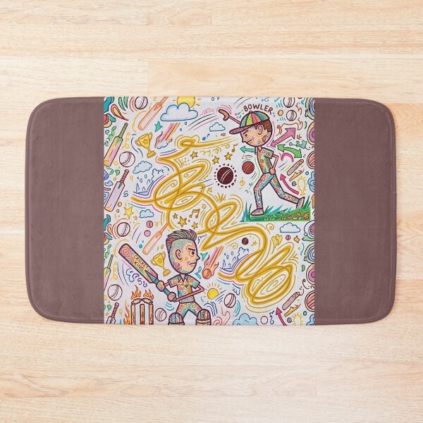Item preview, colourful cricket maximalist doodle art designed and sold by REDCLASH2002.