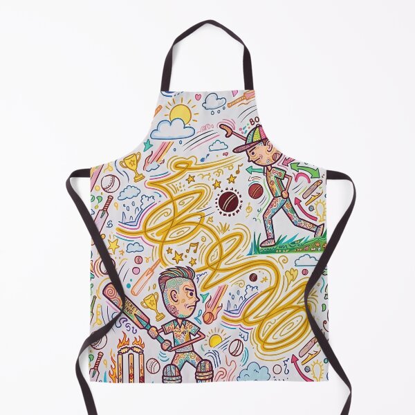 Item preview, colourful cricket maximalist doodle art designed and sold by REDCLASH2002.