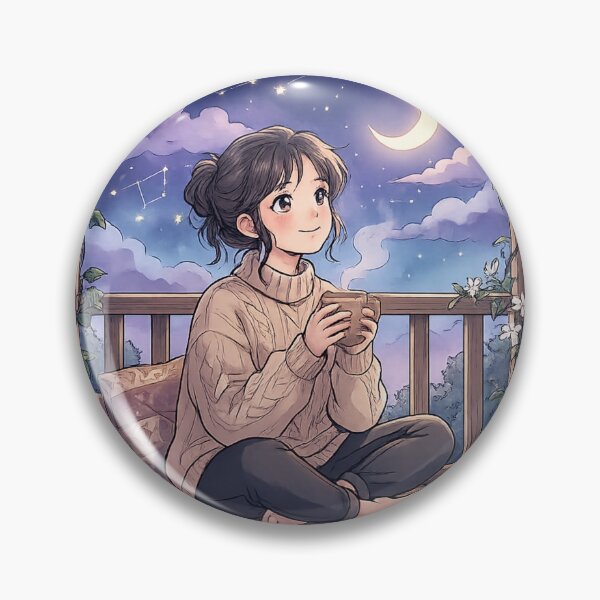 Item preview, Retro 90s Anime Midnight Stargazing - Cozy Lo-Fi Girl Graphic designed and sold by krish-prints.