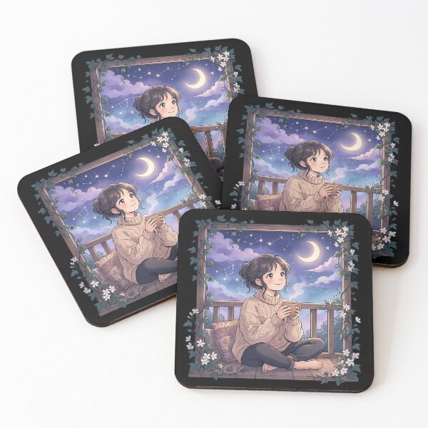 Item preview, Retro 90s Anime Midnight Stargazing - Cozy Lo-Fi Girl Graphic designed and sold by krish-prints.
