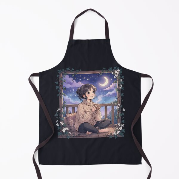 Item preview, Retro 90s Anime Midnight Stargazing - Cozy Lo-Fi Girl Graphic designed and sold by krish-prints.