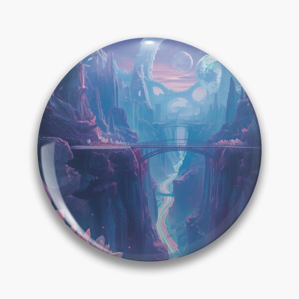 Item preview, Prism Aurora Canyon Sci-Fi Fantasy Alien Landscape designed and sold by Luminous Wilds.
