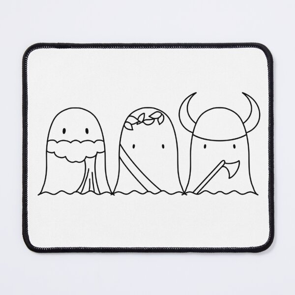 Item preview, Three ghosts: Roman, Greek, Viking (black outline) designed and sold by ClassicalJG.