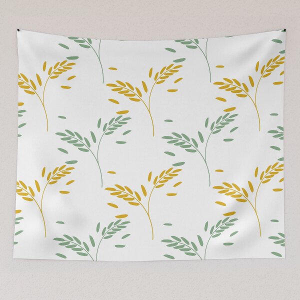 Item preview, Botanical leaf seamless pattern with soft green and mustard yellow foliage designed and sold by Longsilp.