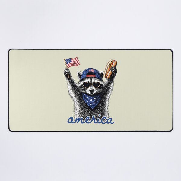 Item preview, Funny Feral & Free Racoon 4th of July designed and sold by sparkfavs.