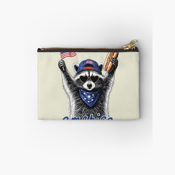 Item preview, Funny Feral & Free Racoon 4th of July designed and sold by sparkfavs.