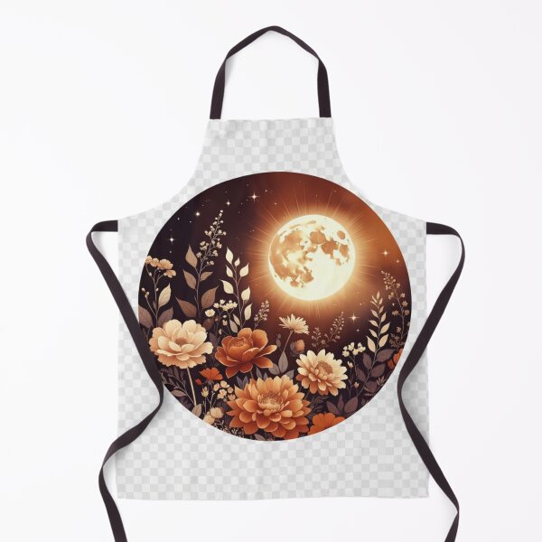 Item preview, Celestial Floral Moon Illustration | Warm Autumn Boho Night Art designed and sold by GalleryPeak.