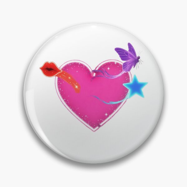 Item preview, Pink Heart With Butterfly, Kiss & Sparkles.  designed and sold by RBest!.