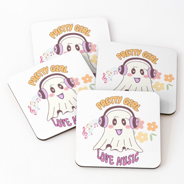 Item preview, Pretty Ghost with Headphones  designed and sold by LinaDesign Store.