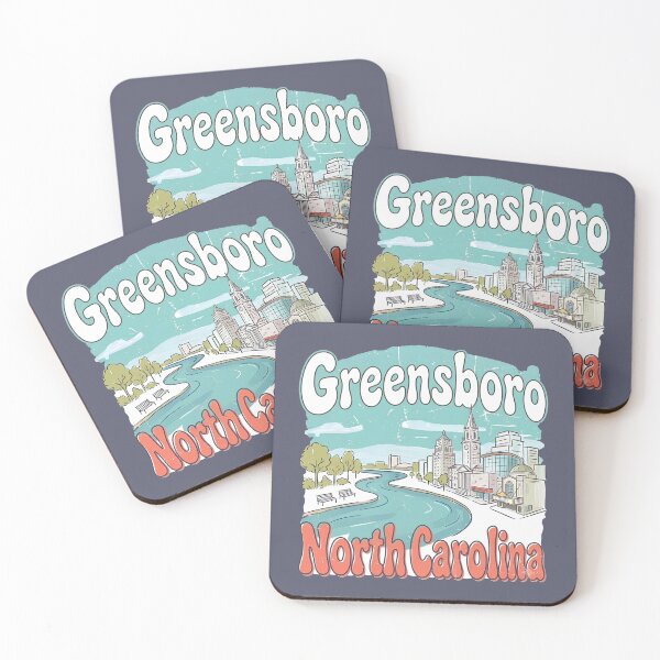 Item preview, Greensboro North Carolina Cute Skyline Pastel City designed and sold by HowToCanadian.