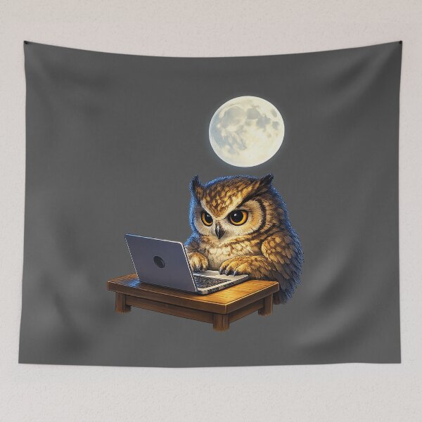 Item preview, The Typist Owl designed and sold by FluffyGallery.