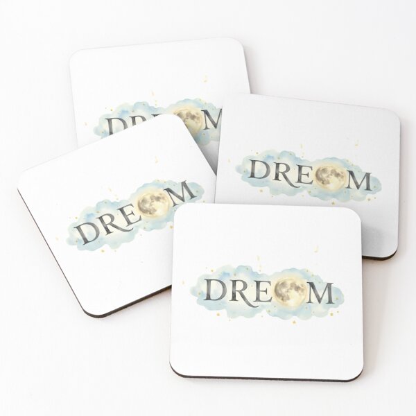 Item preview, DREAM Cloud Moon Typography Watercolor Soft Celestial Wall Art designed and sold by Presshue.