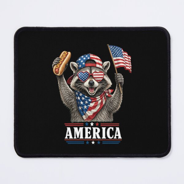 Item preview, Patriotic Raccoon BBQ Hot Dog USA Graphic designed and sold by StranHabesre51.