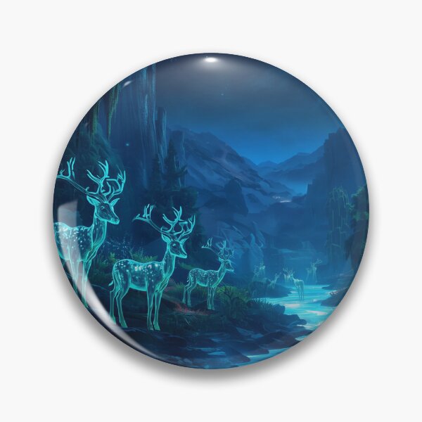 Item preview, Bioluminescent Moonstalker Herd Alien Fantasy Landscape designed and sold by Luminous Wilds.