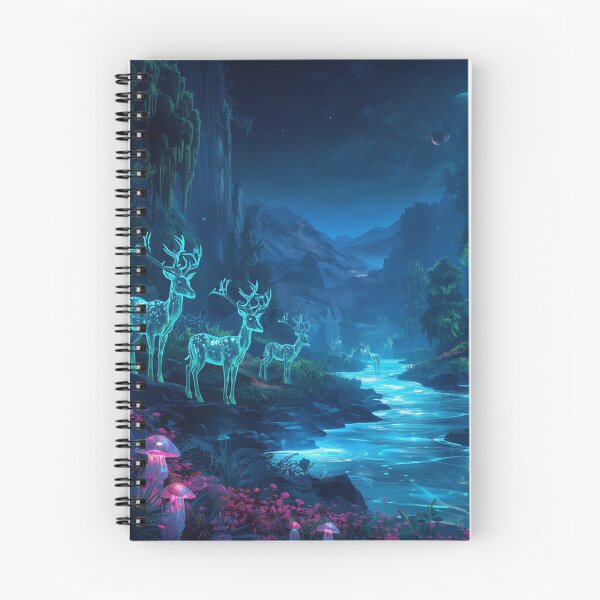 Item preview, Bioluminescent Moonstalker Herd Alien Fantasy Landscape designed and sold by Luminous Wilds.