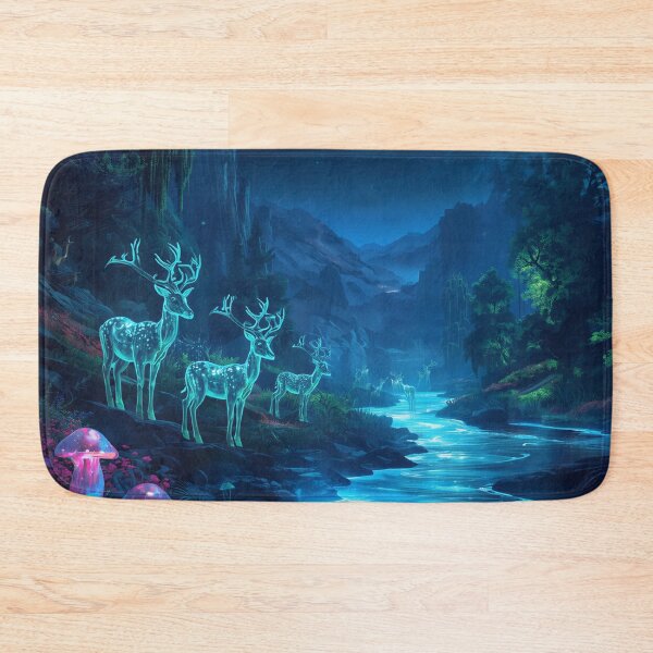 Item preview, Bioluminescent Moonstalker Herd Alien Fantasy Landscape designed and sold by Luminous Wilds.