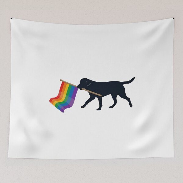 Item preview, Pride Dog Carrying Rainbow Flag – Love, Equality and Acceptance Colorful Dog Design designed and sold by Trendesigne.