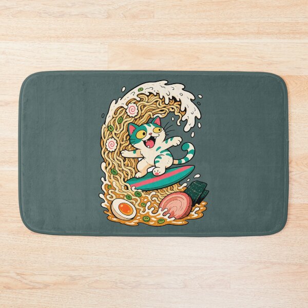 Item preview, Cat Surfing Ramen Wave designed and sold by BrambleBox.