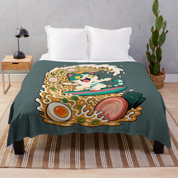 Item preview, Cat Surfing Ramen Wave designed and sold by BrambleBox.