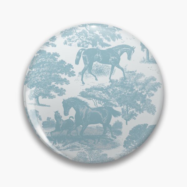 Item preview, Elegant Vintage Pale Blue Horse Toile Pattern designed and sold by tanjica.