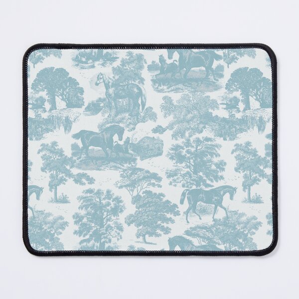 Item preview, Elegant Vintage Pale Blue Horse Toile Pattern designed and sold by tanjica.