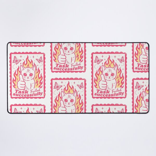 Item preview, Task Failed Successfully Cat- pink designed and sold by vitag.