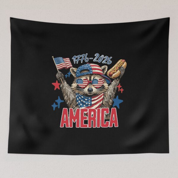 Item preview, Patriotic Raccoon Holding Hotdog 1776-2026 designed and sold by StranHabesre51.