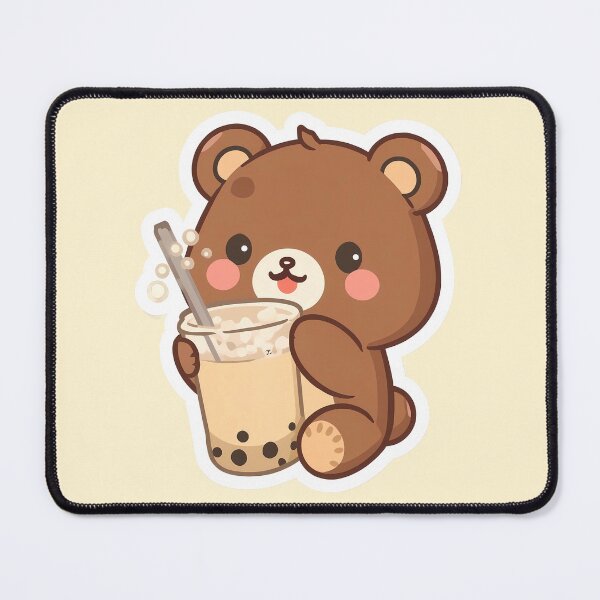 Item preview, Cute Teddy Bear Drinking Boba designed and sold by UnRealS.