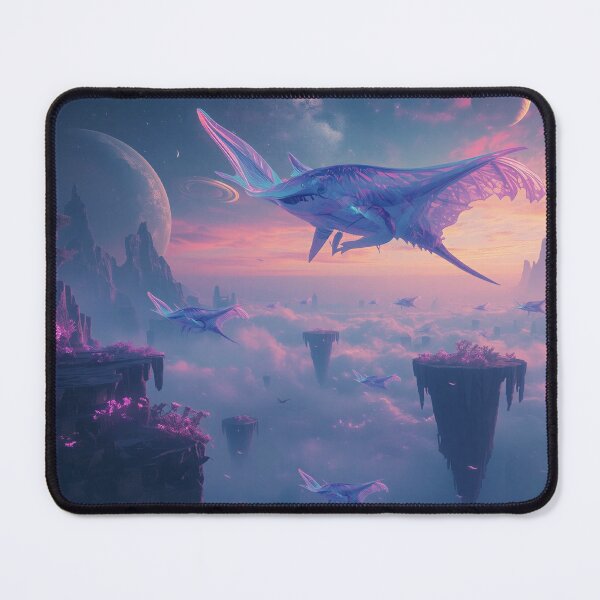 Item preview, Glowing Skyray Migration Fantasy Alien Landscape designed and sold by Luminous Wilds.