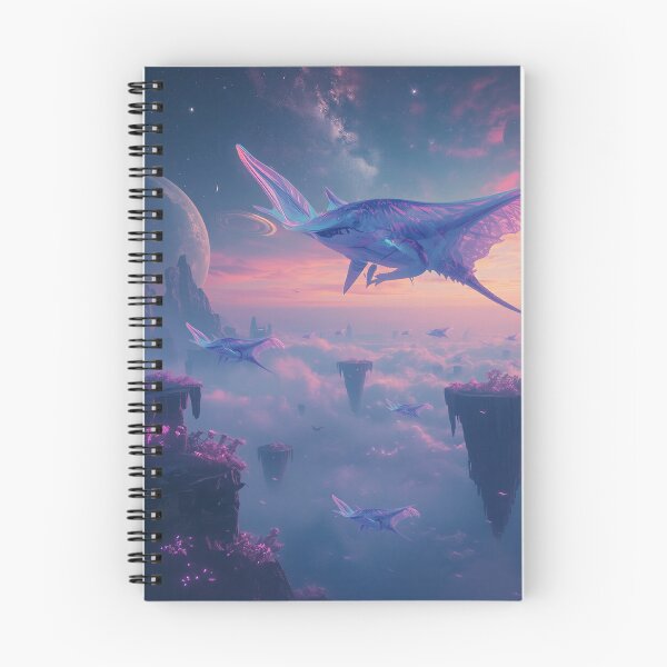 Item preview, Glowing Skyray Migration Fantasy Alien Landscape designed and sold by Luminous Wilds.