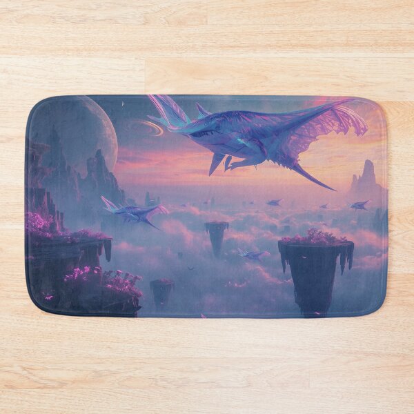 Item preview, Glowing Skyray Migration Fantasy Alien Landscape designed and sold by Luminous Wilds.