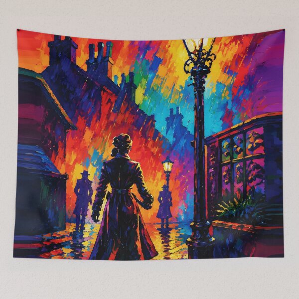 Item preview, Rainy Evening Stroll Under Streetlamp Glow designed and sold by RamyGallery.