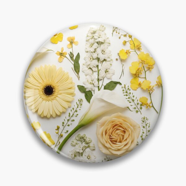 Item preview, Muted Yellow Cottagecore Flower Collage designed and sold by HornbillDesign.