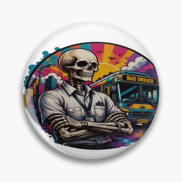 Item preview, Skeleton Bus Driver – Funny Gothic Transit Worker Skull Art designed and sold by RAYBIL.