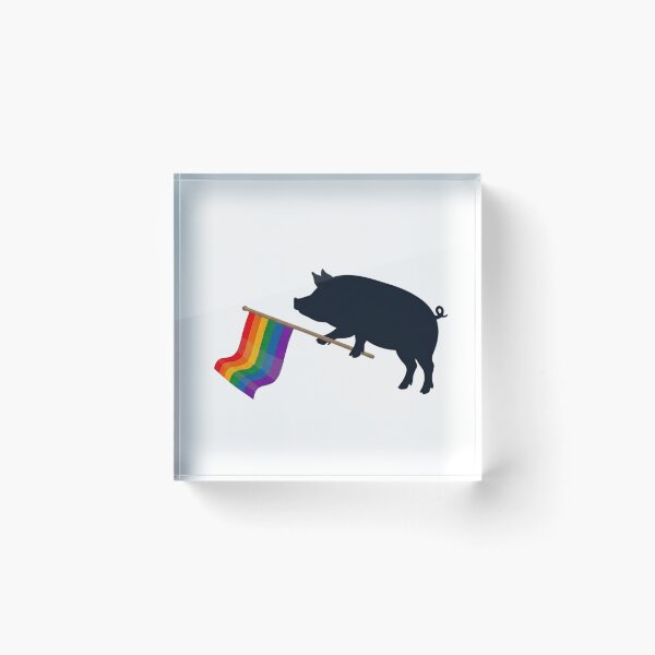 Item preview, Pride Pig Carrying Rainbow Flag – Love, Equality and Acceptance Colorful Pig Design designed and sold by Trendesigne.