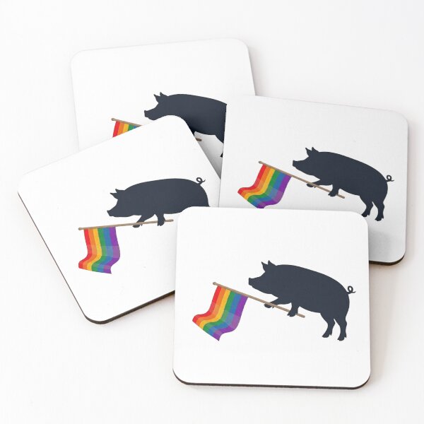 Item preview, Pride Pig Carrying Rainbow Flag – Love, Equality and Acceptance Colorful Pig Design designed and sold by Trendesigne.