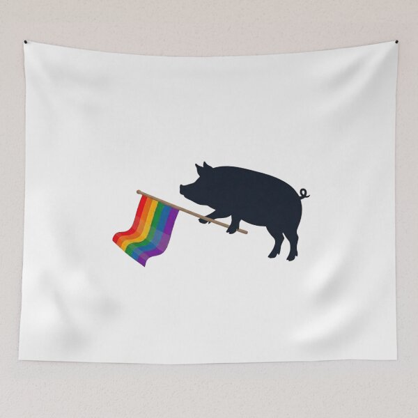 Item preview, Pride Pig Carrying Rainbow Flag – Love, Equality and Acceptance Colorful Pig Design designed and sold by Trendesigne.