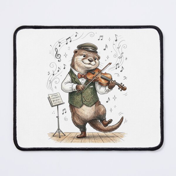Item preview, Cute Otter Musician Playing Violin Concerto Illustration designed and sold by TaiwanMemory.