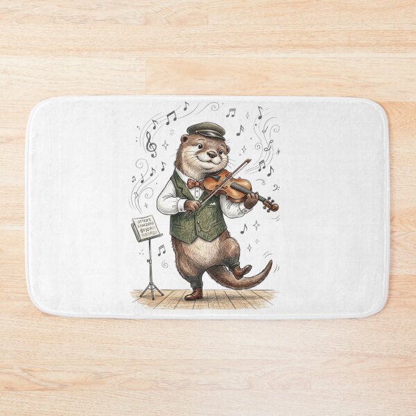 Item preview, Cute Otter Musician Playing Violin Concerto Illustration designed and sold by TaiwanMemory.
