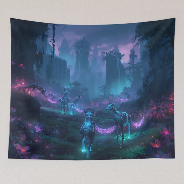 Item preview, Lumifox Pack Neon Jungle Fantasy Landscape designed and sold by Luminous Wilds.