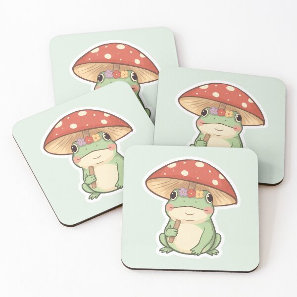 Item preview, Cute Frog with Mushroom Umbrella designed and sold by UnRealS.