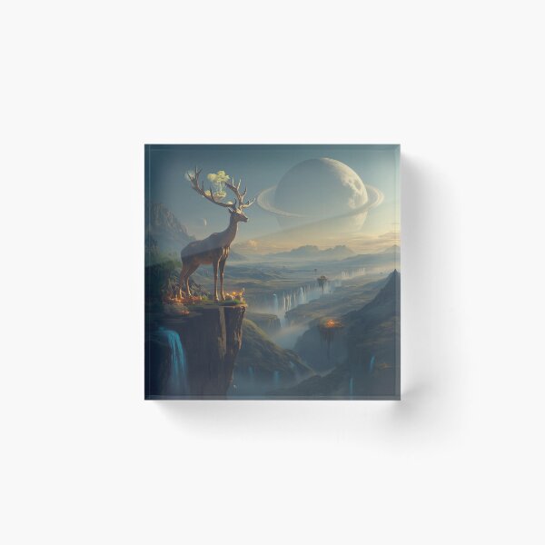 Item preview, Titan Stag Floating Valley Alien Fantasy Landscape designed and sold by Luminous Wilds.