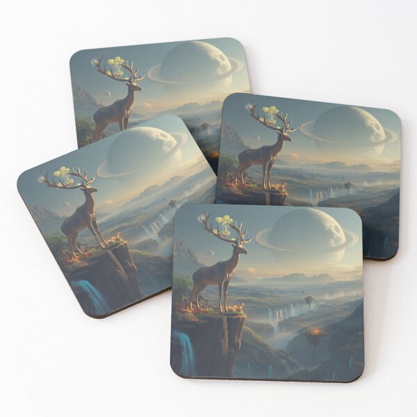 Item preview, Titan Stag Floating Valley Alien Fantasy Landscape designed and sold by Luminous Wilds.