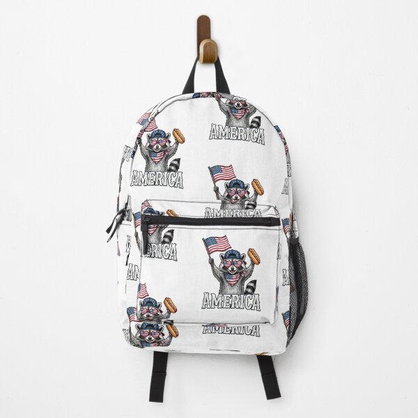 Item preview, Patriotic Raccoon Waving Flag & Eating Food designed and sold by StranHabesre51.