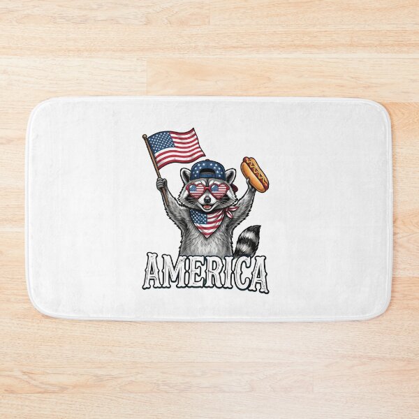 Item preview, Patriotic Raccoon Waving Flag & Eating Food designed and sold by StranHabesre51.
