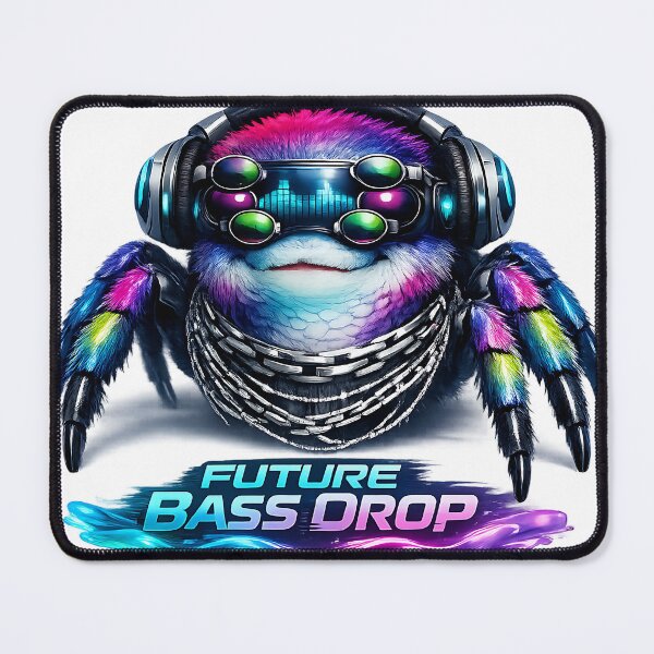 Item preview, Breakcore Matrix Cute Cyber Spider DJ Glitch designed and sold by  ZenRave Designs.