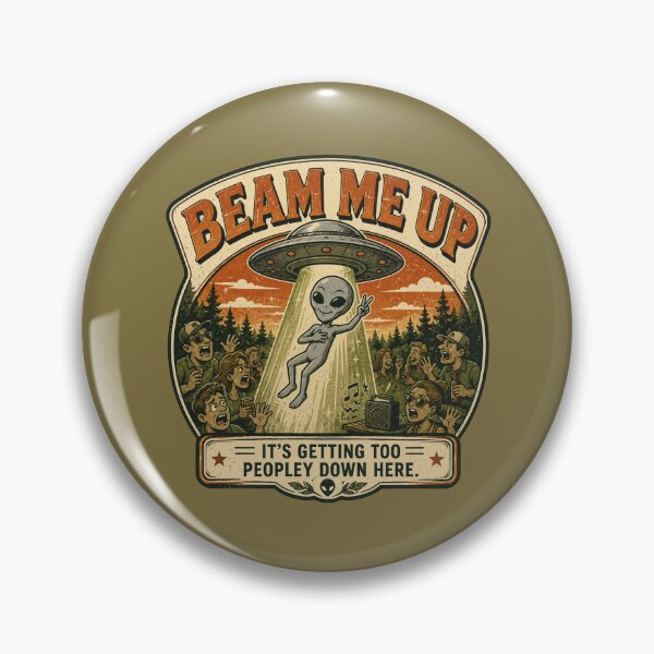 Item preview, Beam Me Up - It’s Getting Too Peopley Down Here Funny Alien Introvert Design designed and sold by BlackSector77.